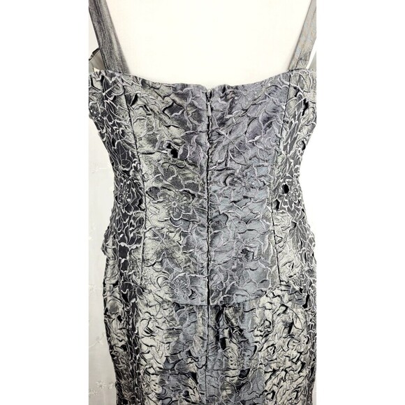JADE COUTURE GRAY LACE Women Sheath Dress FORMAL MOTHER OF BRIDE SLEEVELESS 12 - Picture 5 of 11